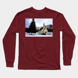 Country Church at Christmas Long Sleeve T-Shirt